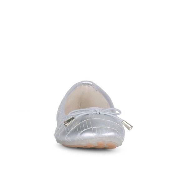 Danskin Women’s Adore Quilted Ballerina Flats, Silver, 11 - Picture 3 of 4